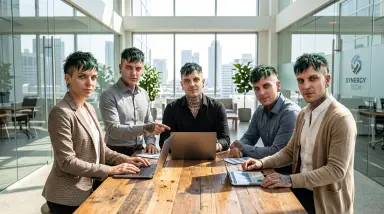 business team meeting modern office