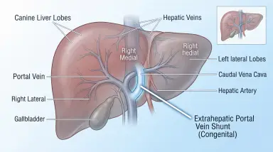 dog liver anatomy diagram